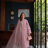 Noor by Saadia Asad | Eid Luxury Schiffli Laserkari 25 | D3- Blush Pink