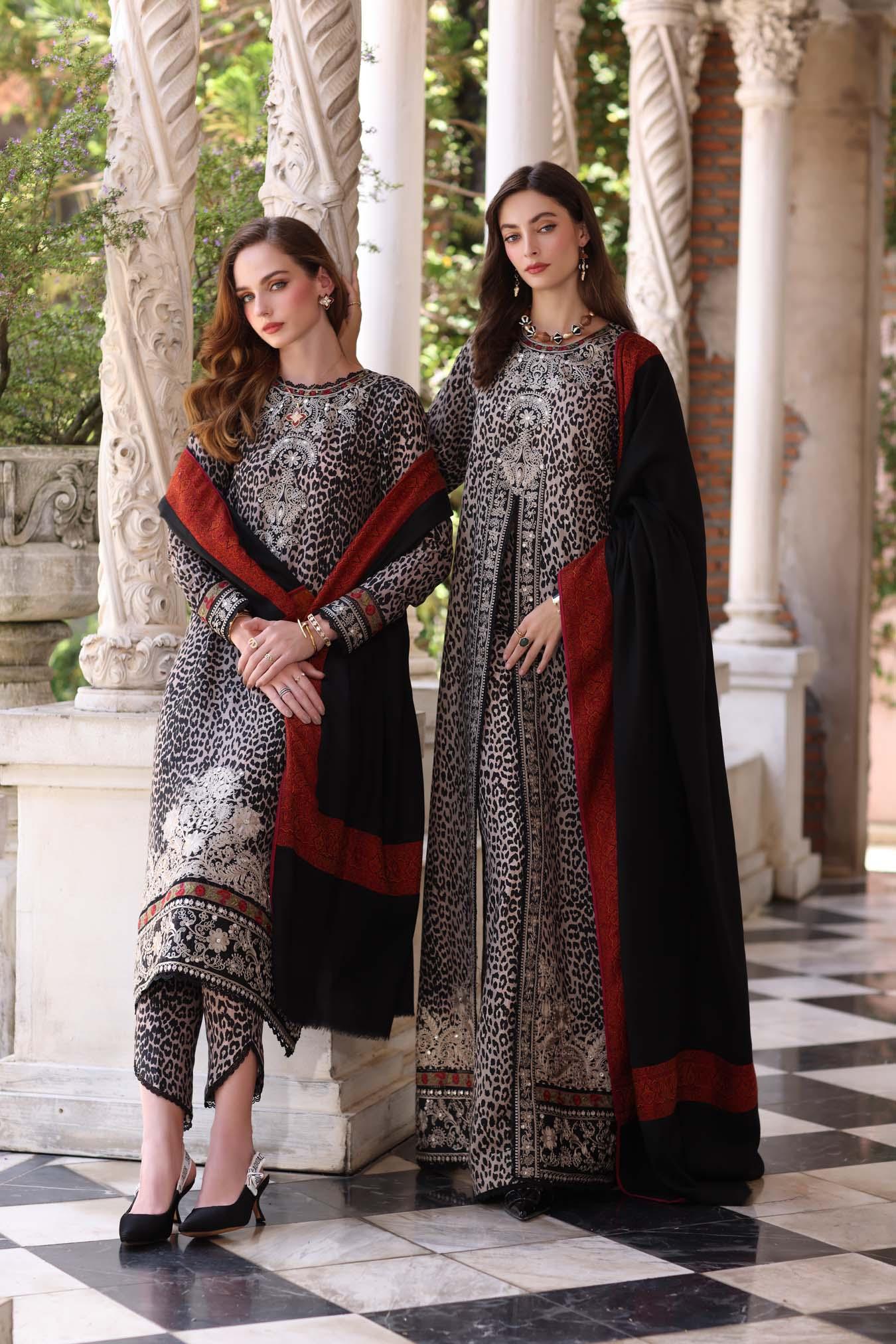 Noor by Saadia Asad | Winter Pashmina 25 | Noir Safari - Rang-e-Khaas