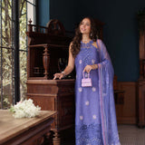 Noor by Saadia Asad | Eid Luxury Schiffli Laserkari 25 | D2- Indigo