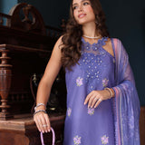 Noor by Saadia Asad | Eid Luxury Schiffli Laserkari 25 | D2- Indigo