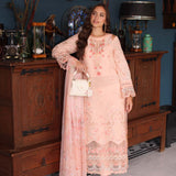Noor by Saadia Asad | Eid Luxury Schiffli Laserkari 25 | D6- Peach