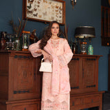 Noor by Saadia Asad | Eid Luxury Schiffli Laserkari 25 | D6- Peach