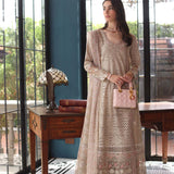 Noor by Saadia Asad | Eid Luxury Schiffli Laserkari 25 | D1- Beige