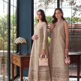 Noor by Saadia Asad | Eid Luxury Schiffli Laserkari 25 | D1- Beige