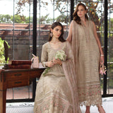 Noor by Saadia Asad | Eid Luxury Schiffli Laserkari 25 | D1- Beige