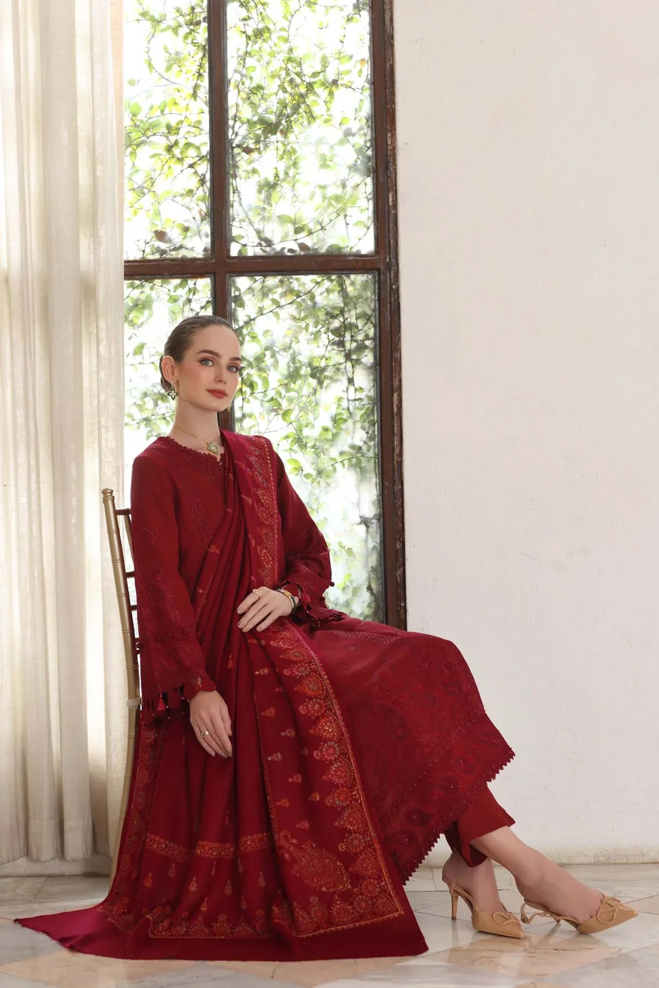 Noor by Saadia Asad | Winter Pashmina 25 | Ember - Rang-e-Khaas