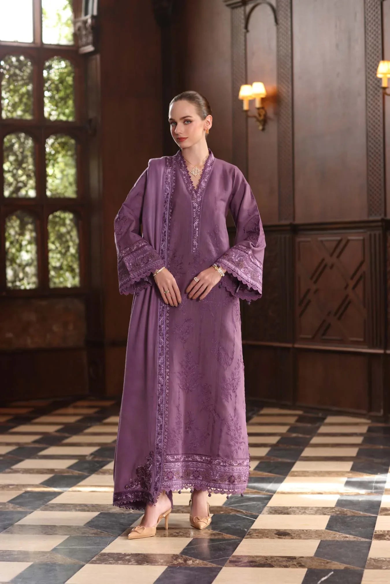 Noor by Saadia Asad | Winter Pashmina 25 | Serenity - Rang-e-Khaas