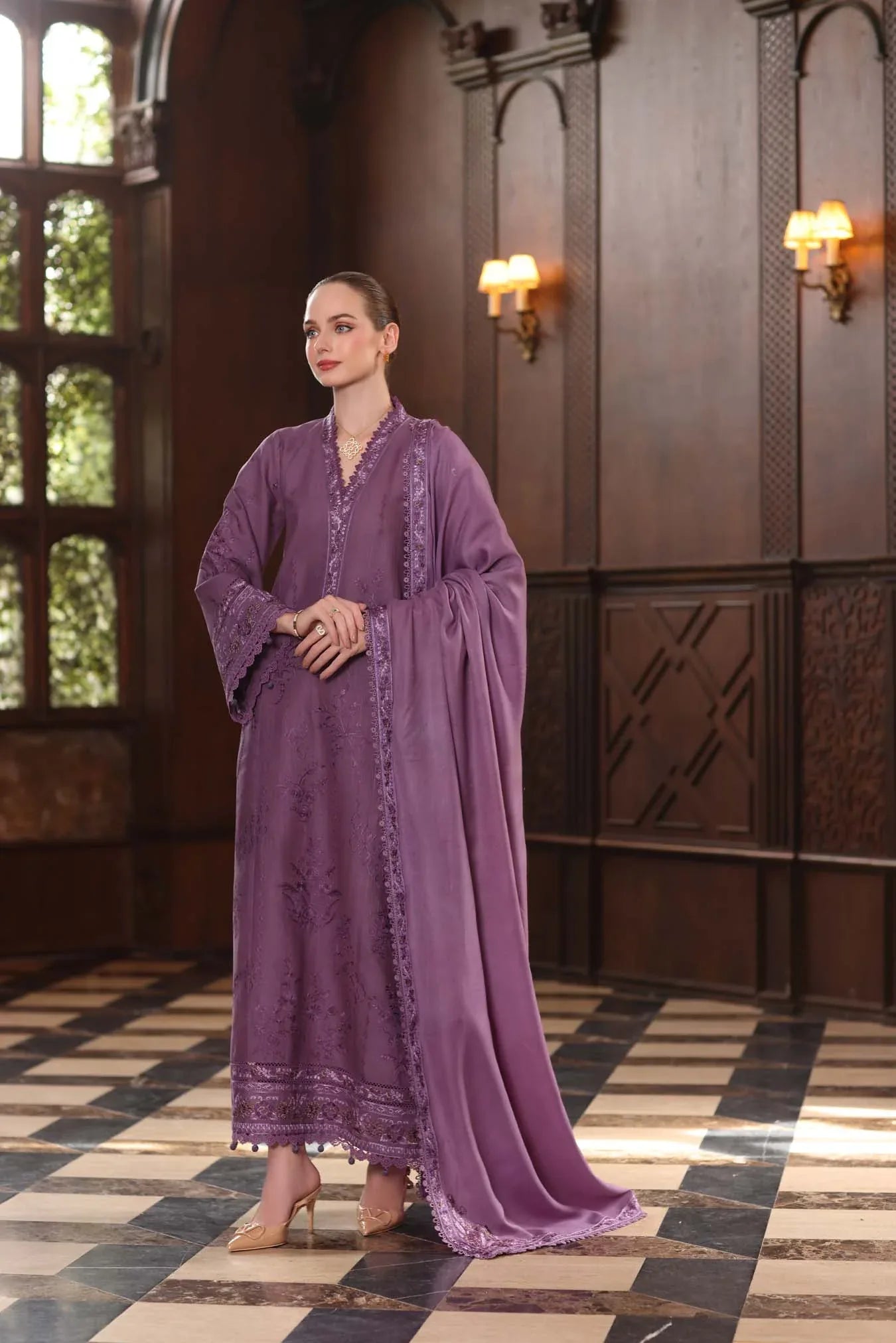 Noor by Saadia Asad | Winter Pashmina 25 | Serenity - Rang-e-Khaas