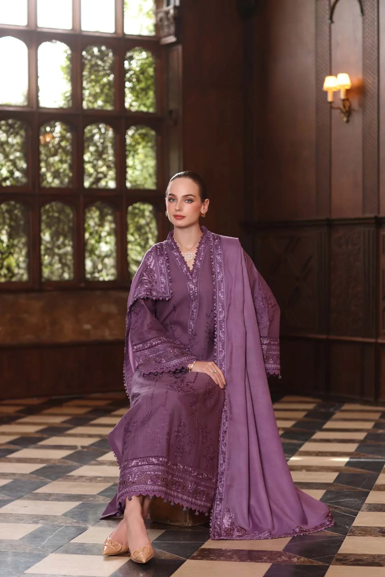 Noor by Saadia Asad | Winter Pashmina 25 | Serenity - Rang-e-Khaas
