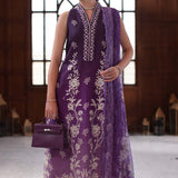 Noor by Saadia Asad | Eid Luxury Schiffli Laserkari 25 | D9- Purple