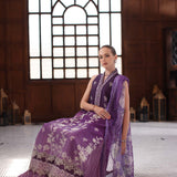 Noor by Saadia Asad | Eid Luxury Schiffli Laserkari 25 | D9- Purple