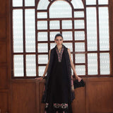 Noor by Saadia Asad | Eid Luxury Schiffli Laserkari 25 | D7- Black