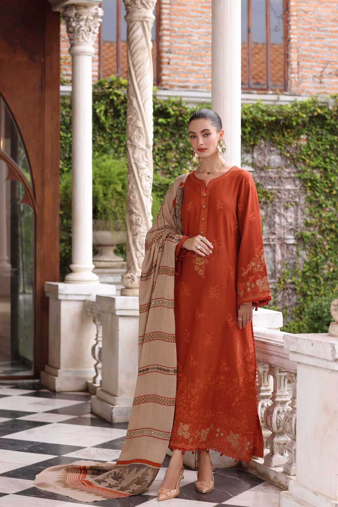 Noor by Saadia Asad | Winter Pashmina 25 | Rustique - Rang-e-Khaas
