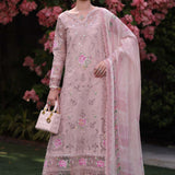 Noor by Saadia Asad | Eid Luxury Schiffli Laserkari 25 | D8- Pink