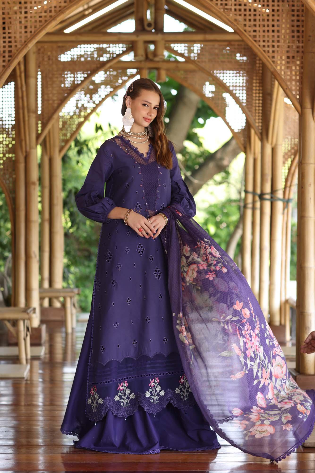 Noor by Saadia Asad | Eid Luxe Printedkari | D7-B - Rang-e-Khaas
