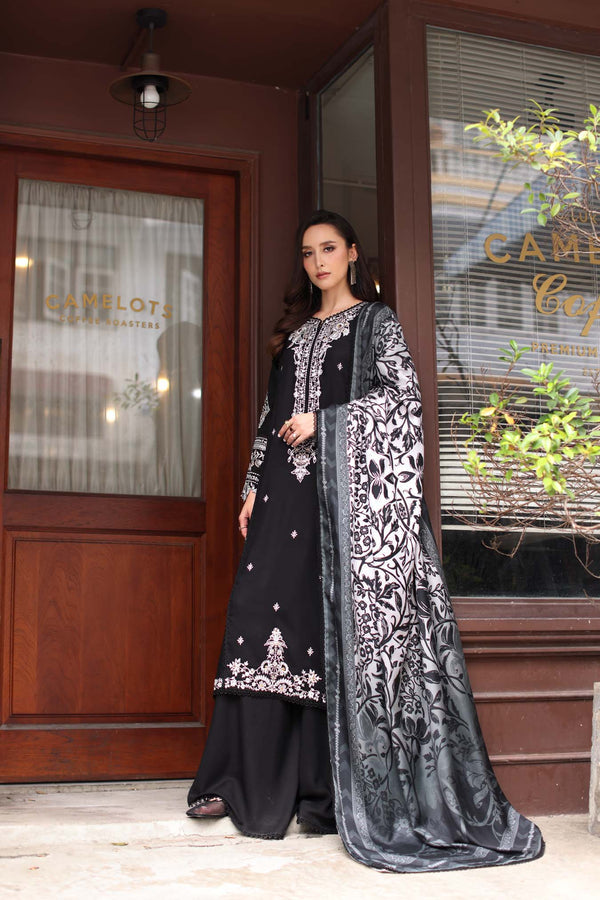 Noor by Saadia Asad | Winter Embroidered Printkhaas 25 | D10- A - Rang-e-Khaas