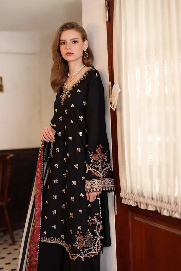 Noor by Saadia Asad | Winter Embroidered Printkhaas 25 | D1 - A - Rang-e-Khaas