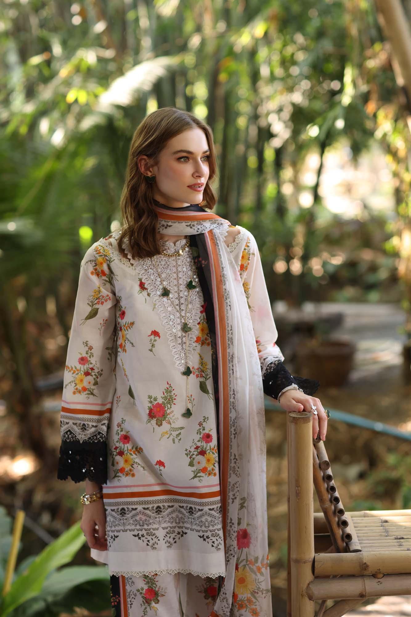 Noor by Saadia Asad | Eid Luxe Printedkari | D4-B - Rang-e-Khaas