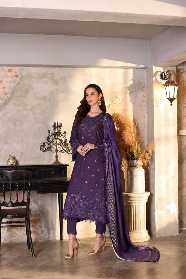 Noor by Saadia Asad | Winter Embroidered Printkhaas 25 | D2 - A - Rang-e-Khaas