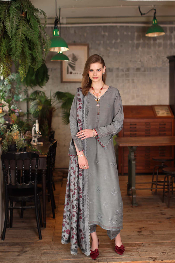 Noor by Saadia Asad | Winter Embroidered Printkhaas 25 | D4 - B - Rang-e-Khaas