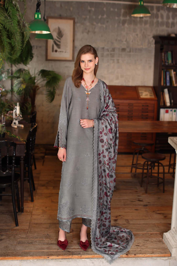 Noor by Saadia Asad | Winter Embroidered Printkhaas 25 | D4 - B - Rang-e-Khaas