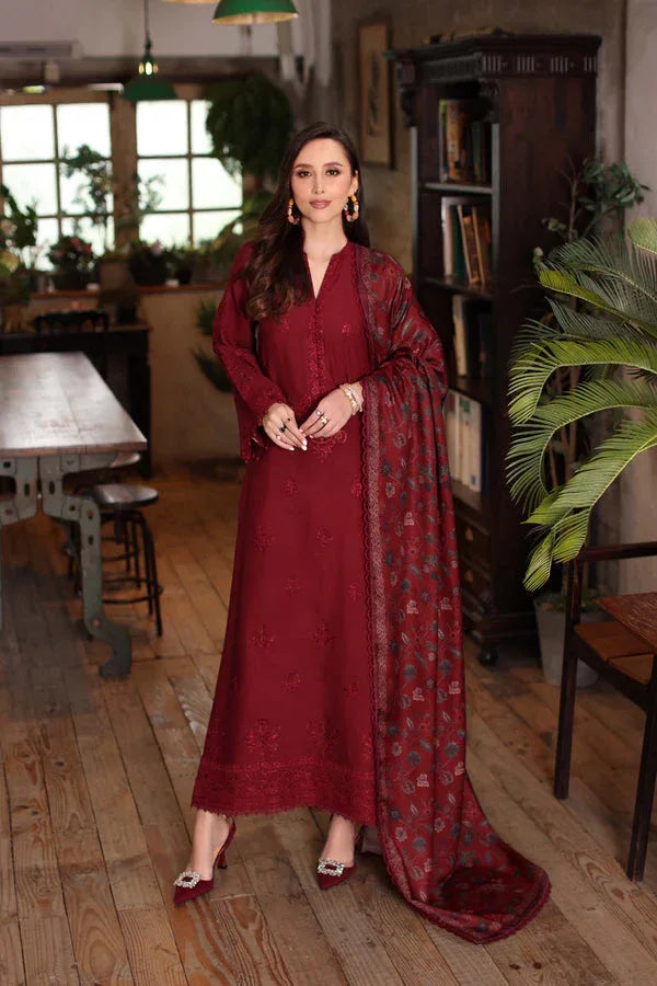 Noor by Saadia Asad | Winter Embroidered Printkhaas 25 | D4 - A - Rang-e-Khaas