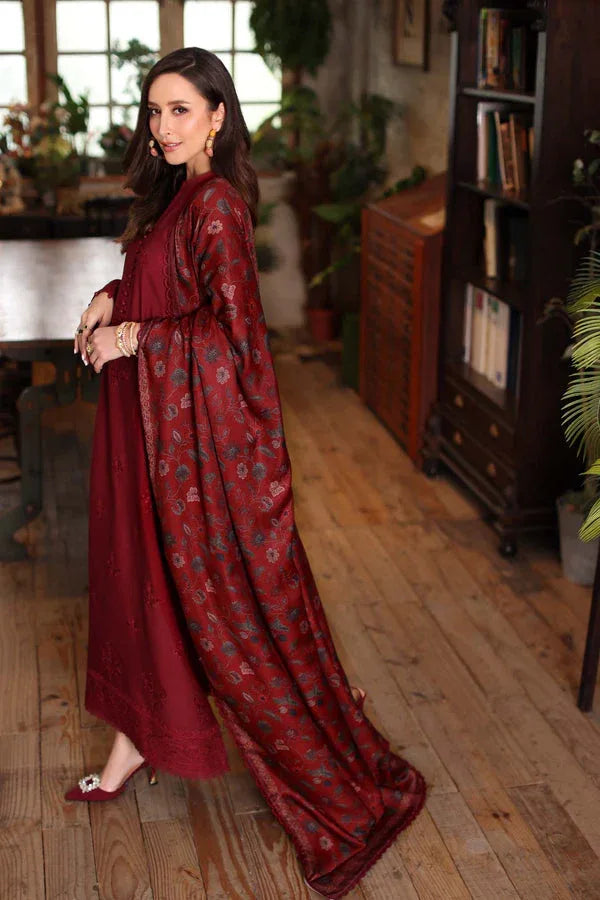 Noor by Saadia Asad | Winter Embroidered Printkhaas 25 | D4 - A - Rang-e-Khaas