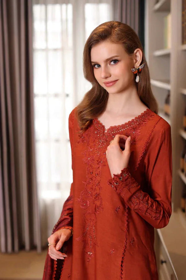 Noor by Saadia Asad | Winter Embroidered Printkhaas 25 | D5 - A - Rang-e-Khaas