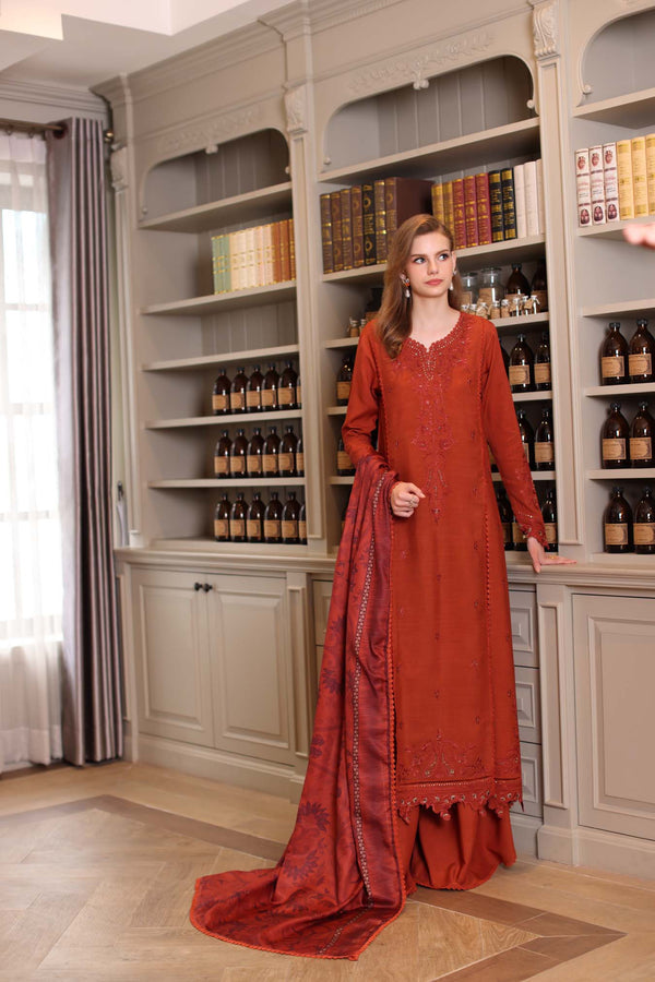 Noor by Saadia Asad | Winter Embroidered Printkhaas 25 | D5 - A - Rang-e-Khaas