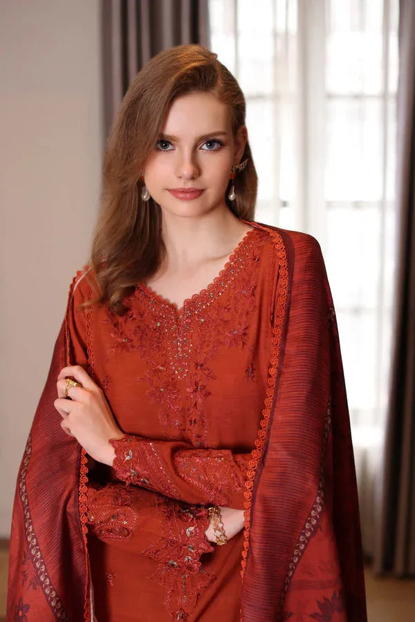Noor by Saadia Asad | Winter Embroidered Printkhaas 25 | D5 - A - Rang-e-Khaas