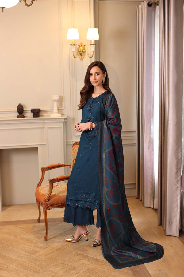 Noor by Saadia Asad | Winter Embroidered Printkhaas 25 | D5 - B - Rang-e-Khaas