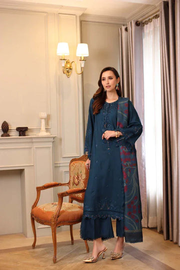 Noor by Saadia Asad | Winter Embroidered Printkhaas 25 | D5 - B - Rang-e-Khaas