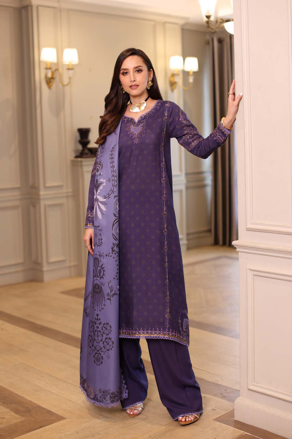 Noor by Saadia Asad | Winter Embroidered Printkhaas 25 | D6 - B - Rang-e-Khaas