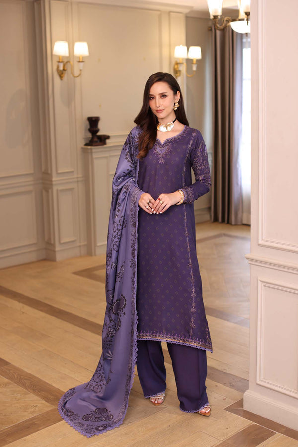 Noor by Saadia Asad | Winter Embroidered Printkhaas 25 | D6 - B - Rang-e-Khaas