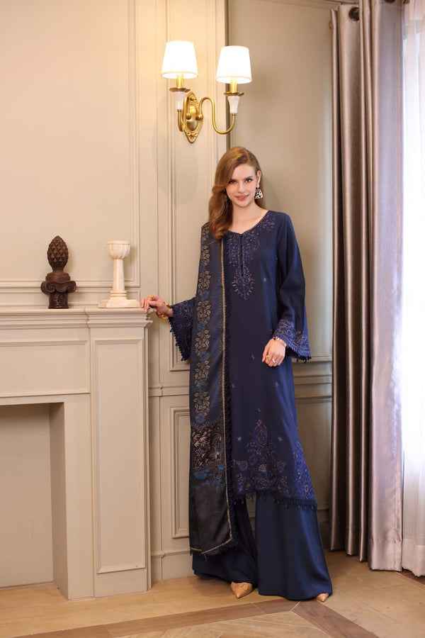 Noor by Saadia Asad | Winter Embroidered Printkhaas 25 | D7 - B - Rang-e-Khaas