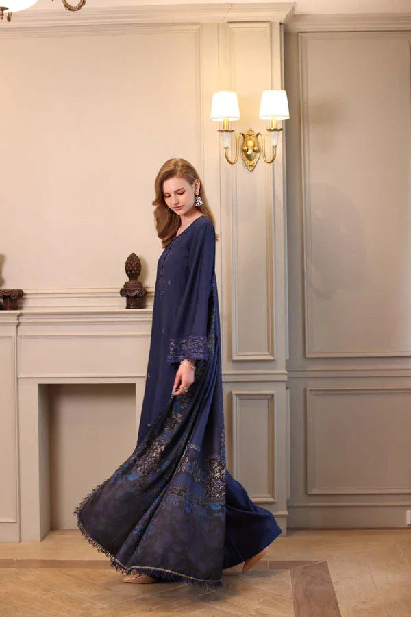 Noor by Saadia Asad | Winter Embroidered Printkhaas 25 | D7 - B - Rang-e-Khaas