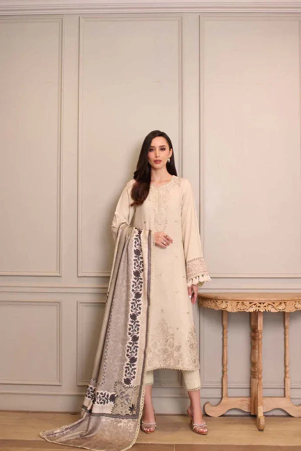 Noor by Saadia Asad | Winter Embroidered Printkhaas 25 | D7 - A - Rang-e-Khaas