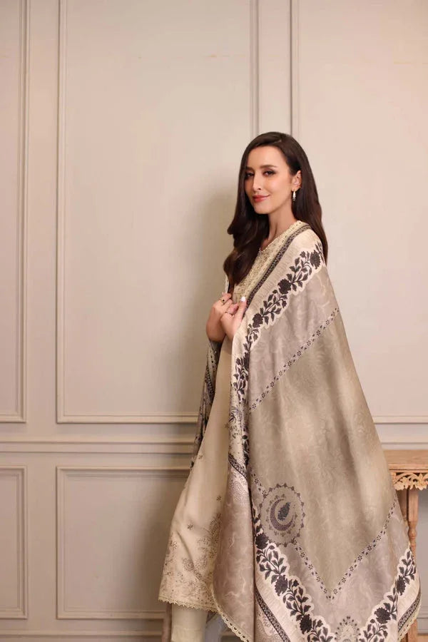 Noor by Saadia Asad | Winter Embroidered Printkhaas 25 | D7 - A - Rang-e-Khaas
