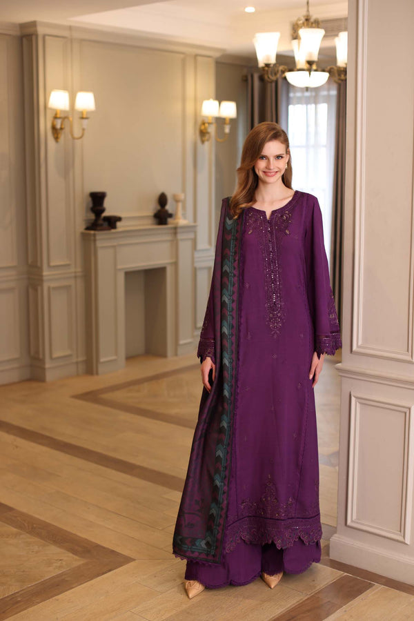 Noor by Saadia Asad | Winter Embroidered Printkhaas 25 | D10 - B - Rang-e-Khaas