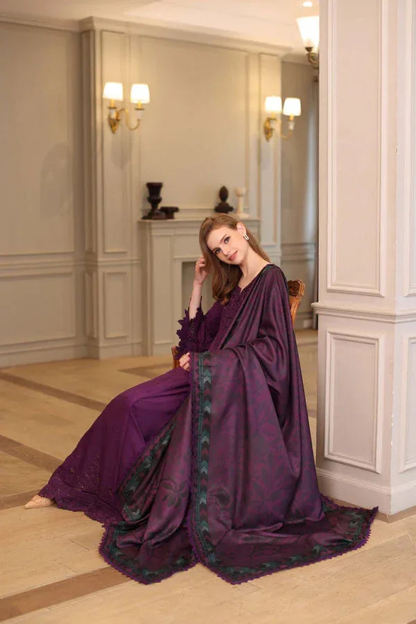 Noor by Saadia Asad | Winter Embroidered Printkhaas 25 | D10 - B - Rang-e-Khaas