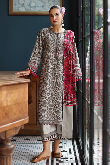 Charizma | C Prints Winter 25 | 3-PC Unstitched Printed Linen Collection CPW5-09 - Rang-e-Khaas
