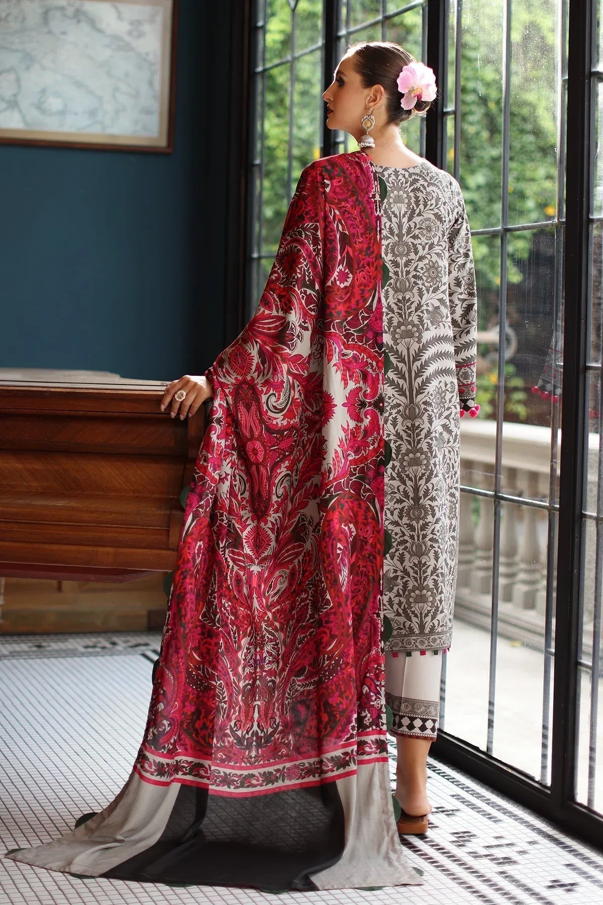 Charizma | C Prints Winter 25 | 3-PC Unstitched Printed Linen Collection CPW5-09 - Rang-e-Khaas