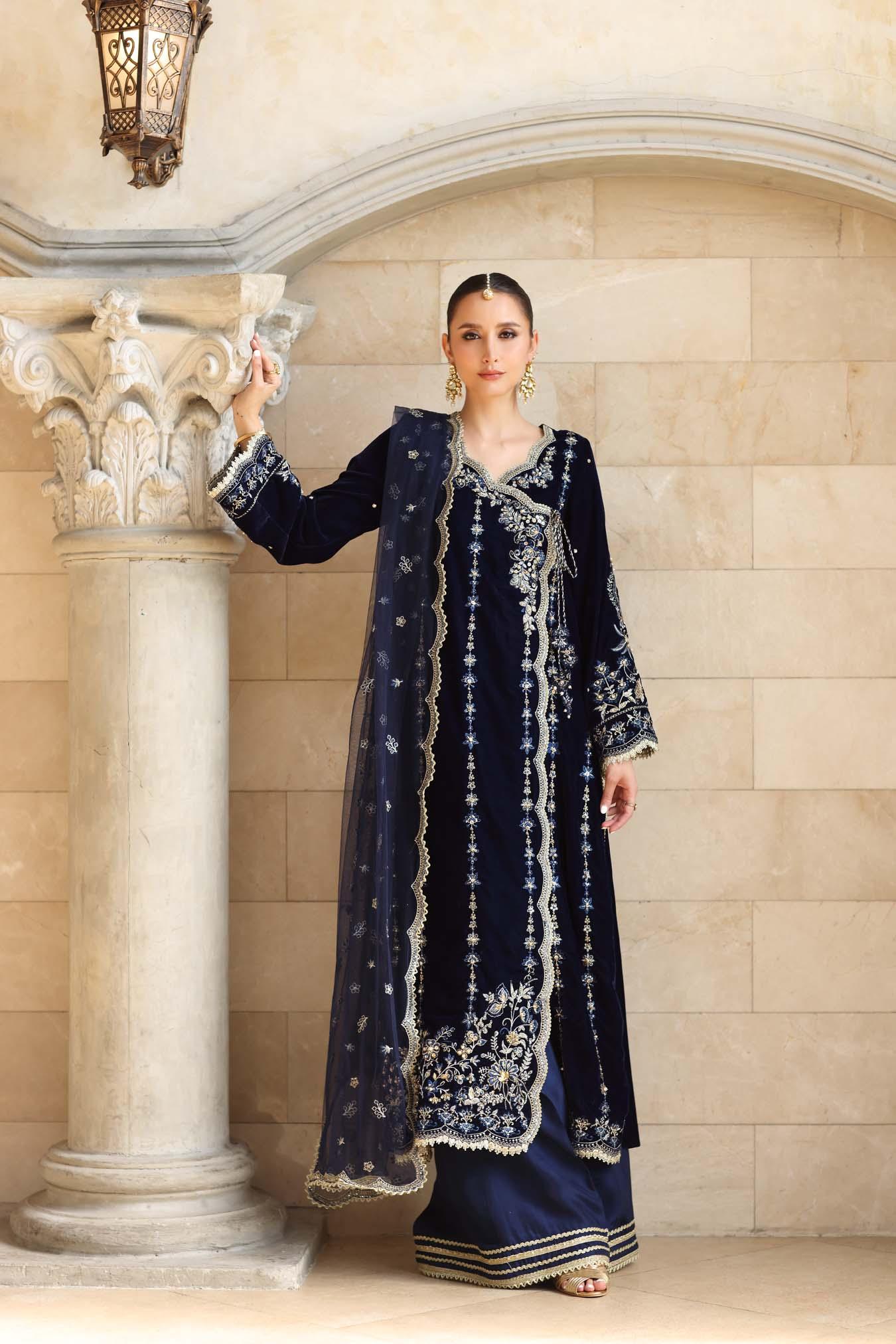 Noor by Saadia Asad | Handcrafted Velvet 25 | Falak - Rang-e-Khaas