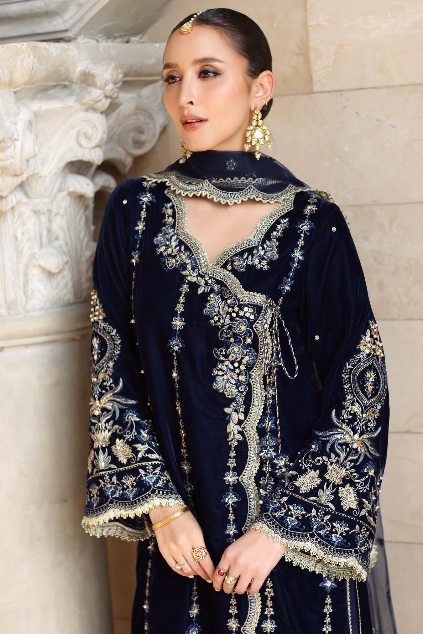 Noor by Saadia Asad | Handcrafted Velvet 25 | Falak - Rang-e-Khaas