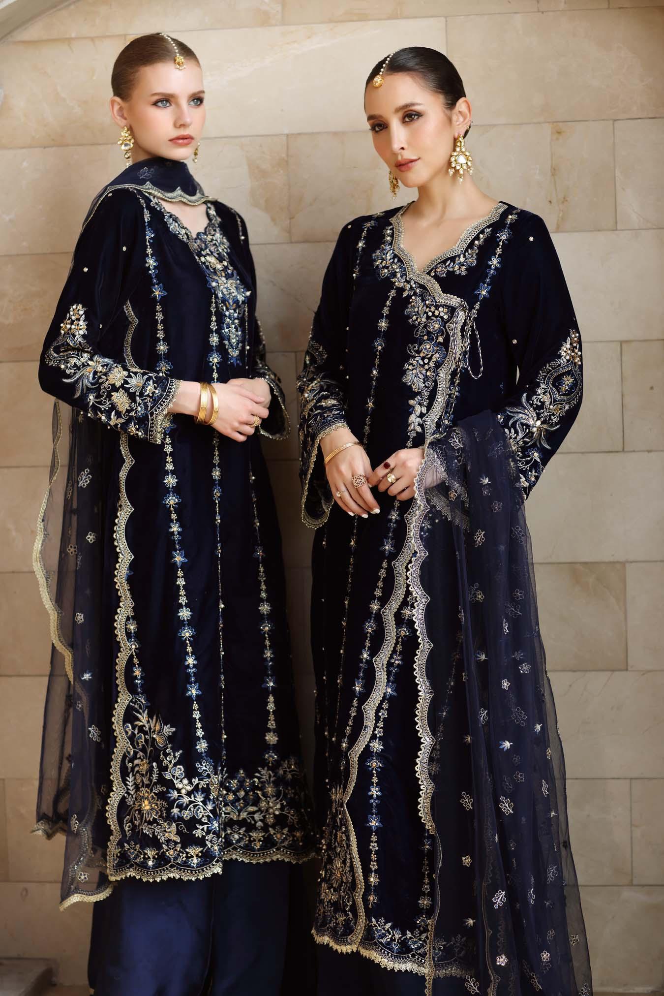 Noor by Saadia Asad | Handcrafted Velvet 25 | Falak - Rang-e-Khaas