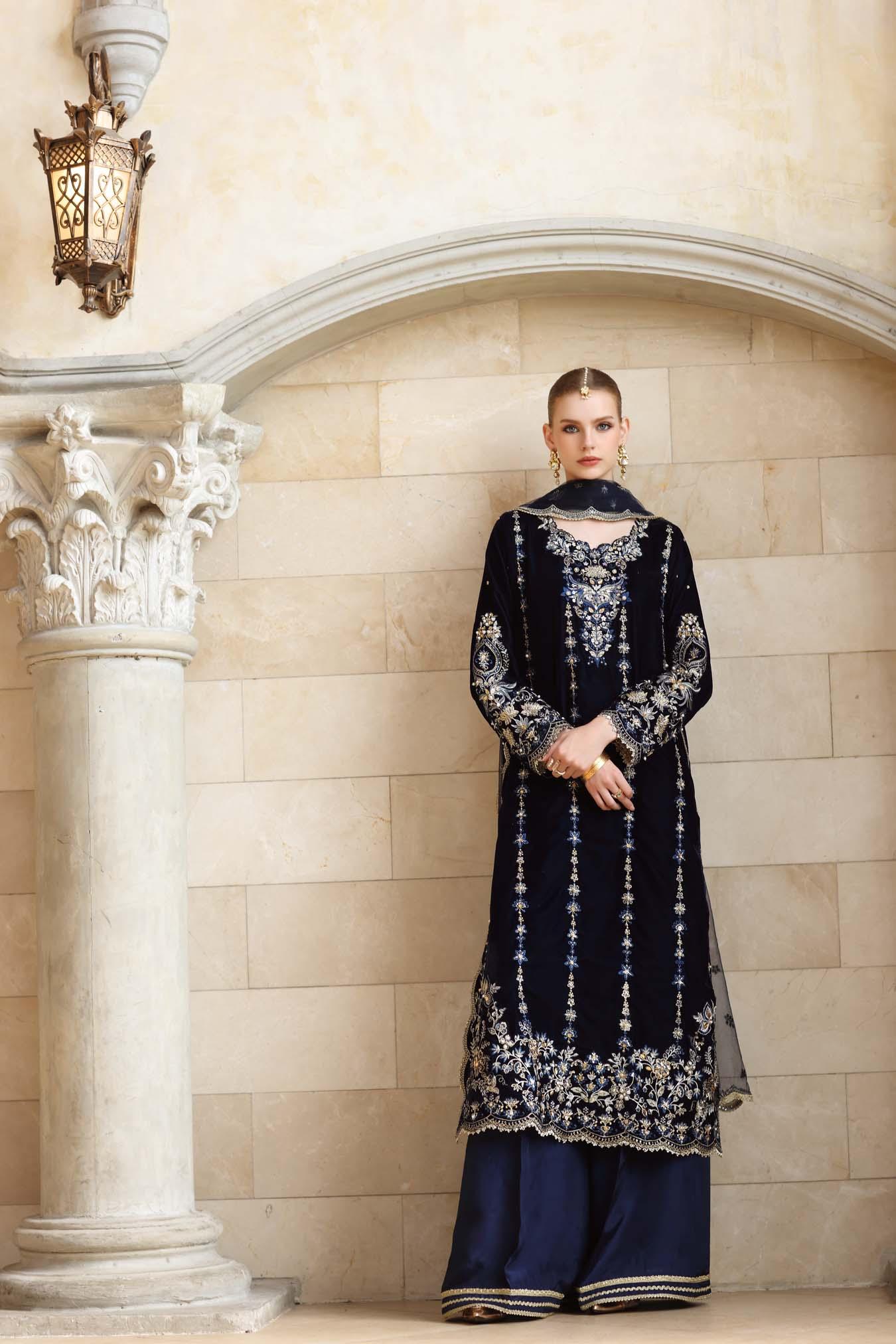 Noor by Saadia Asad | Handcrafted Velvet 25 | Falak - Rang-e-Khaas