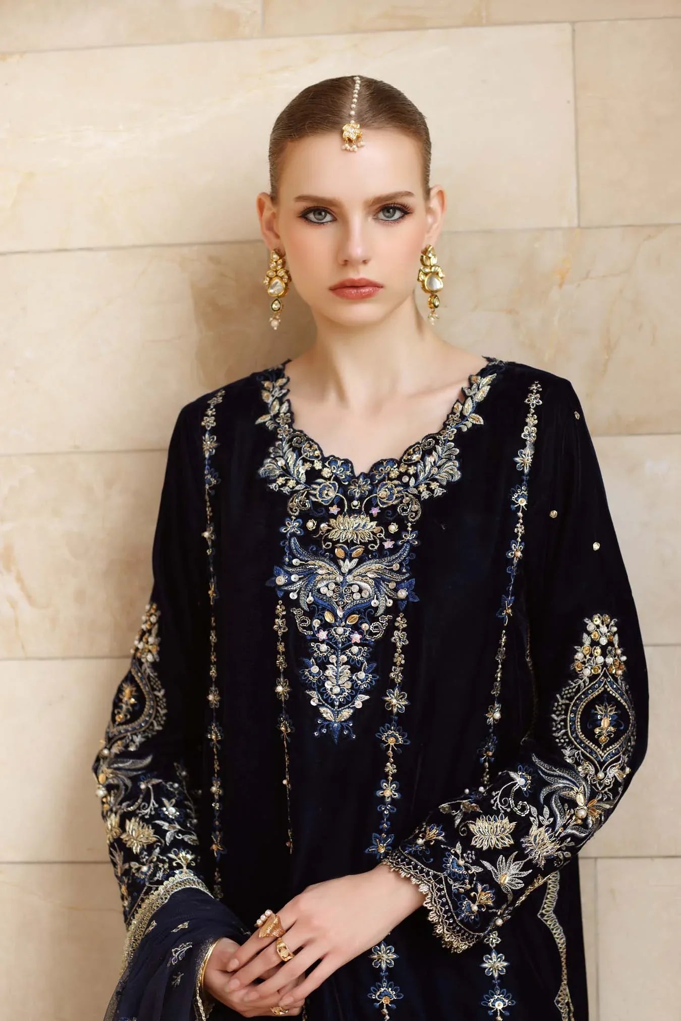 Noor by Saadia Asad | Handcrafted Velvet 25 | Falak - Rang-e-Khaas