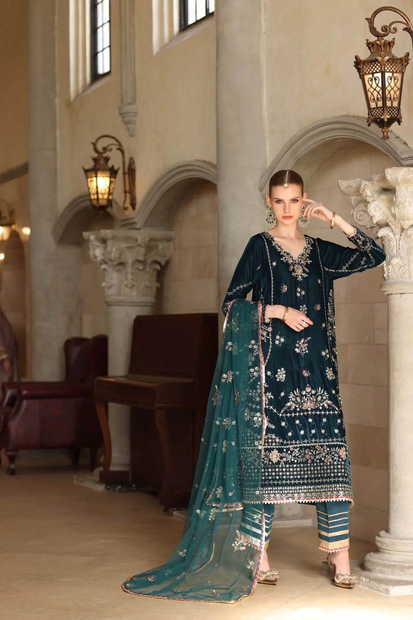 Noor by Saadia Asad | Handcrafted Velvet 25 | Andaleeb - Rang-e-Khaas
