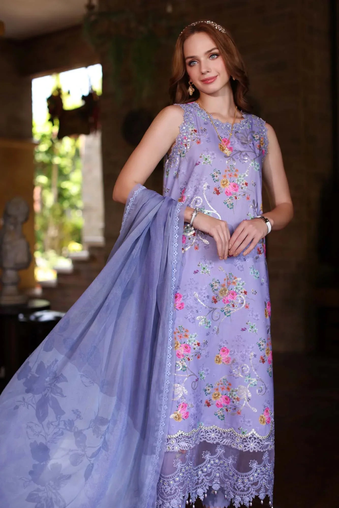 Noor by Saadia Asad | Eid Luxe Printkari 24 | D10 - Rang-e-Khaas