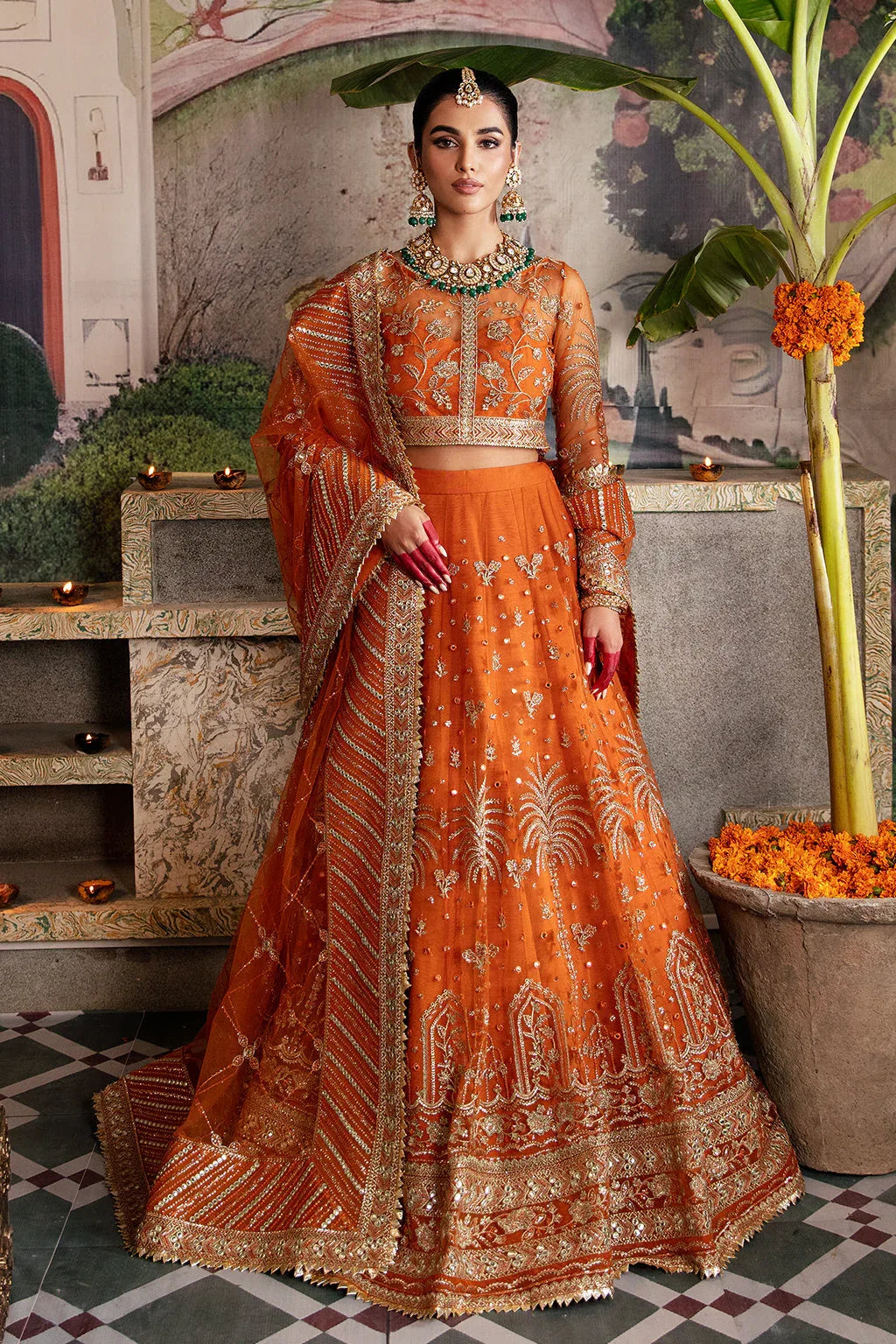 Afrozeh Shehnai Wedding Formal 3Pc Suit AFS-23-V1-01 Dilaab - Rang-e-Khaas